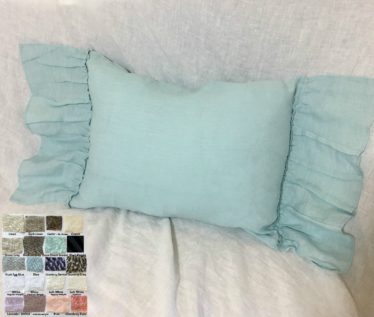 linen lumbar pillow bed lumbar linen pillow case with country ruffles pick your color cover gorgeous on sides linen lumbar pillow bed lumbar linen pillow case with country ruffles pick your color cover gorgeous on sides